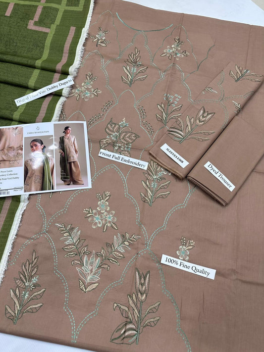 ZARA SHAHJAHAN 3 Piece Lawn With Digital Print Voil Dobby Dupatta