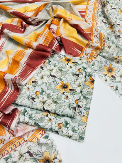 Sapphire 3 Piece Airjet Unstitched Lawn