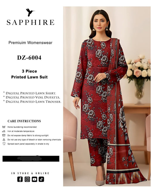 Sapphire 3 Piece Airjet Unstitched Lawn