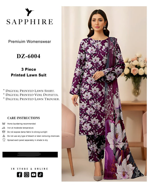 Sapphire 3 Piece Airjet Unstitched Lawn