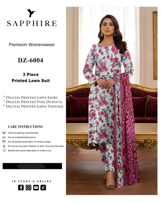 Sapphire 3 Piece Airjet Unstitched Lawn