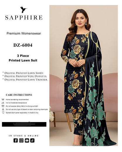 Sapphire 3 Piece Airjet Unstitched Lawn