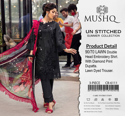 Mushq 3 Piece Un Stitched Summer Lawn
