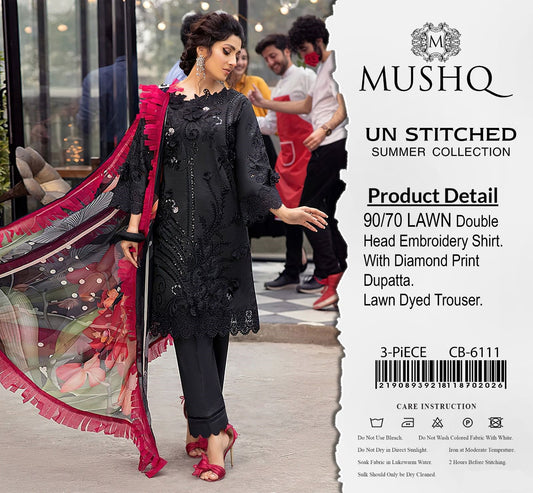 Mushq 3 Piece Un Stitched Summer Lawn