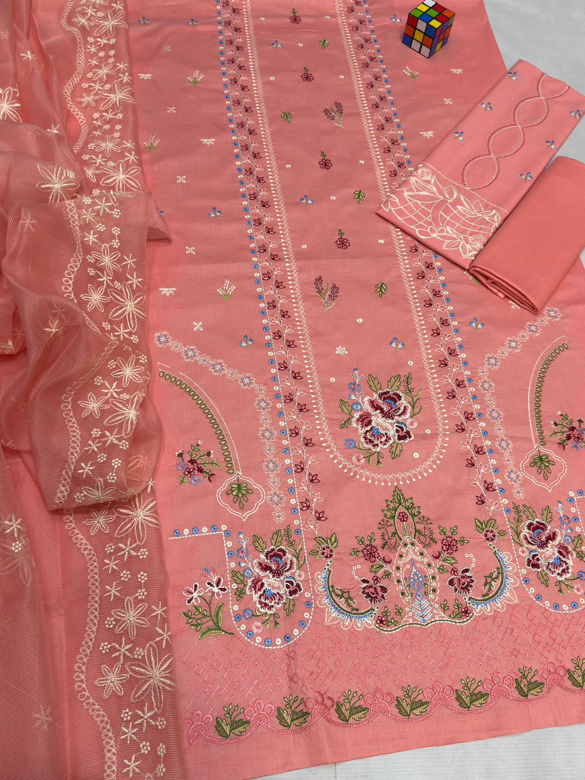 Qalamqar 3 Piece Heavy Embraided Unstitched Lawn