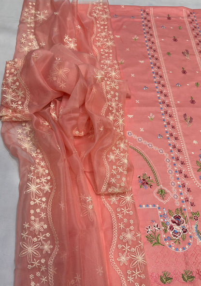 Qalamqar 3 Piece Heavy Embraided Unstitched Lawn