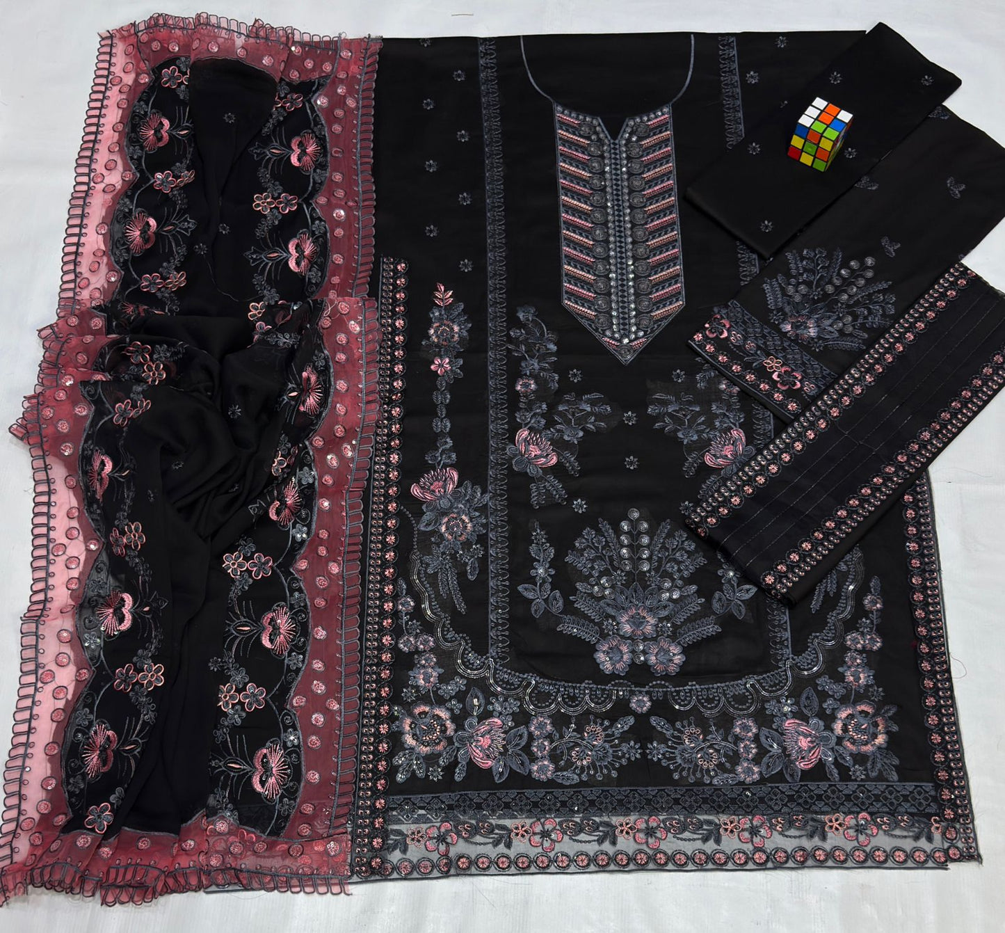 Aneelas 3 Piece Airjet Heavy Embroidered Lawn