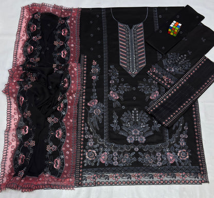 Aneelas 3 Piece Airjet Heavy Embroidered Lawn