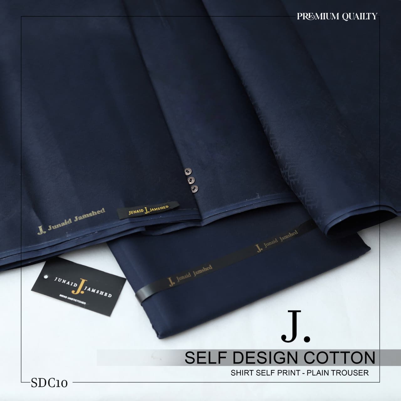 J. Self Design Cotton Shirt - Plain Trouser for Men