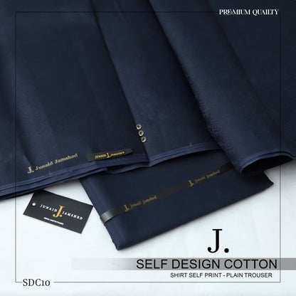 J. Self Design Cotton Shirt - Plain Trouser for Men