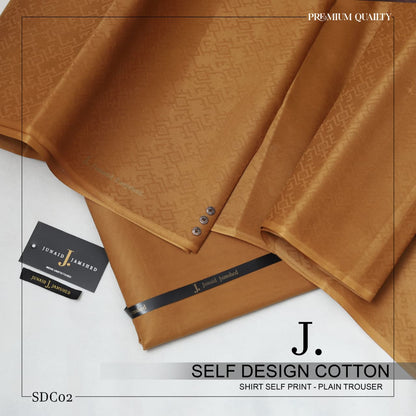 J. Self Design Cotton Shirt - Plain Trouser for Men