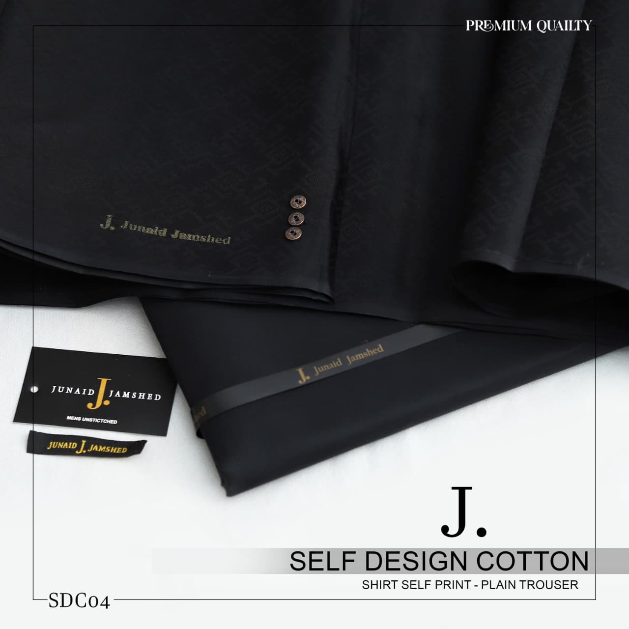 J. Self Design Cotton Shirt - Plain Trouser for Men