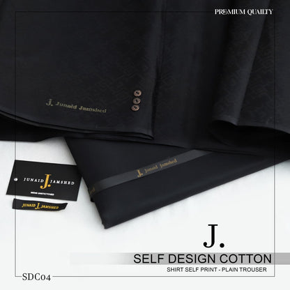 J. Self Design Cotton Shirt - Plain Trouser for Men
