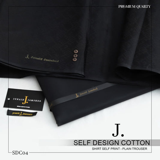J. Self Design Cotton Shirt - Plain Trouser for Men