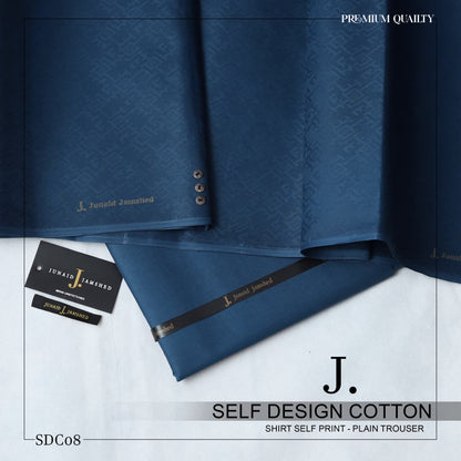 J. Self Design Cotton Shirt - Plain Trouser for Men