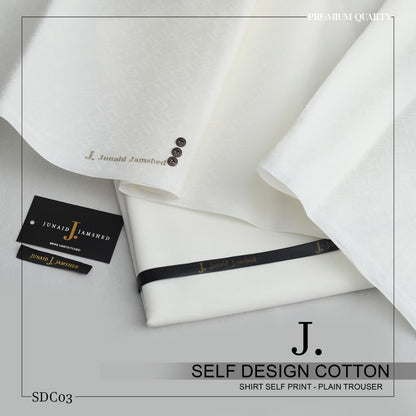 J. Self Design Cotton Shirt - Plain Trouser for Men