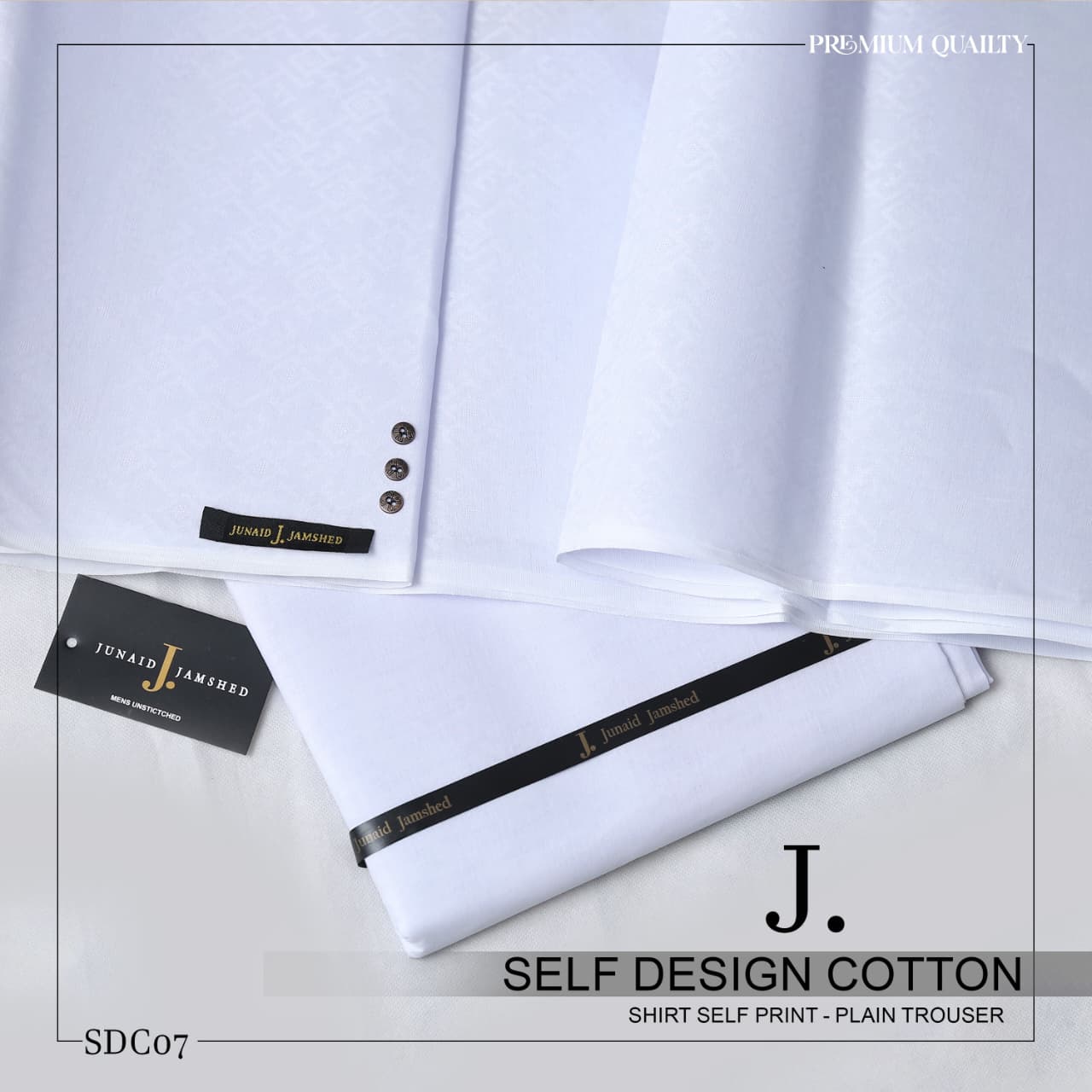 J. Self Design Cotton Shirt - Plain Trouser for Men