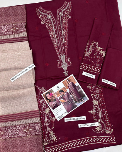 IZEL 3 Piece Lawn With Digital Print Viol Dobby Dupatta