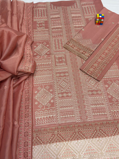 JAZMIN 3 Piece Best Quality Airjet Lawn 90/70