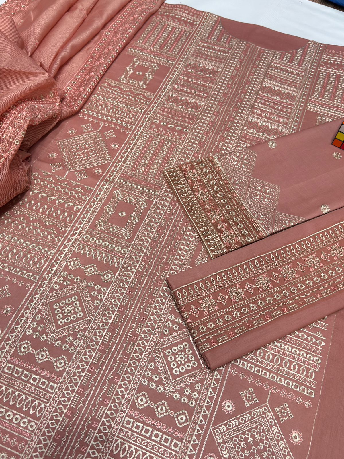 JAZMIN 3 Piece Best Quality Airjet Lawn 90/70