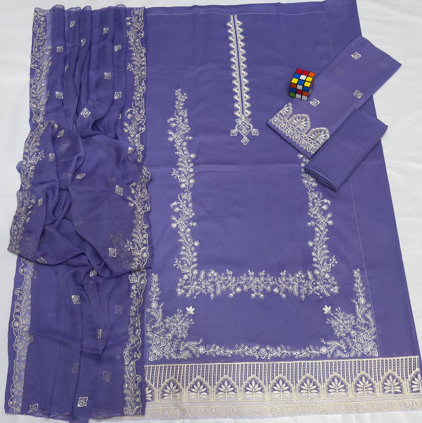 Crimson 3 Piece Unstitched Best Quality Airjet Lawn 90/70