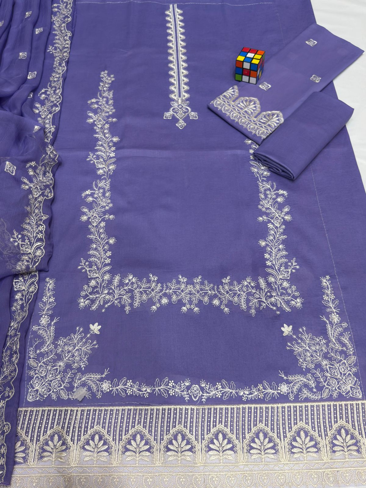 Crimson 3 Piece Unstitched Best Quality Airjet Lawn 90/70